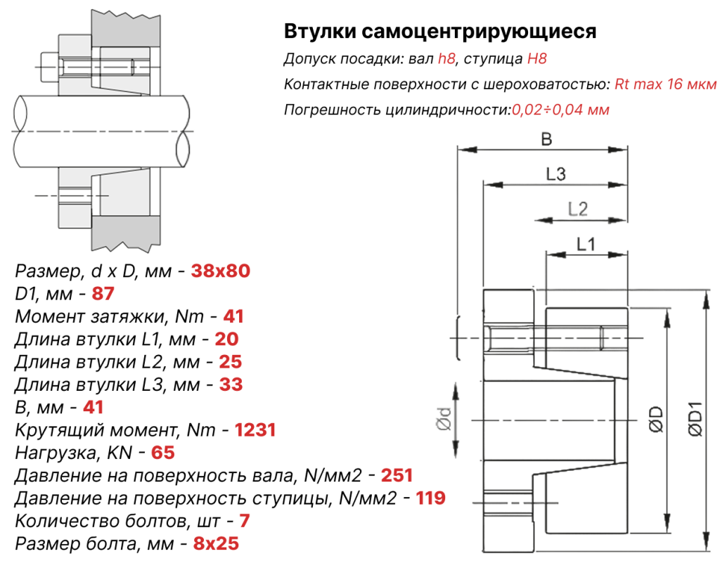 Чертеж втулка зажимная ВК15 38х80